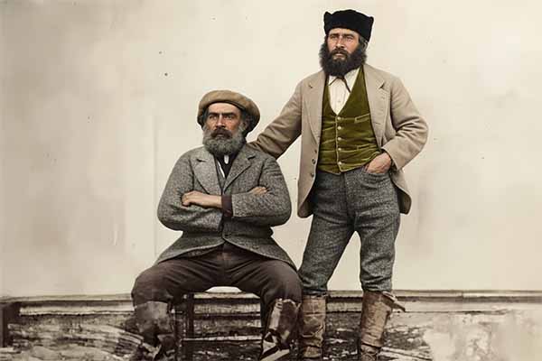 外山牧場と岩手の歴史　アンドリュー・マキノン（左）