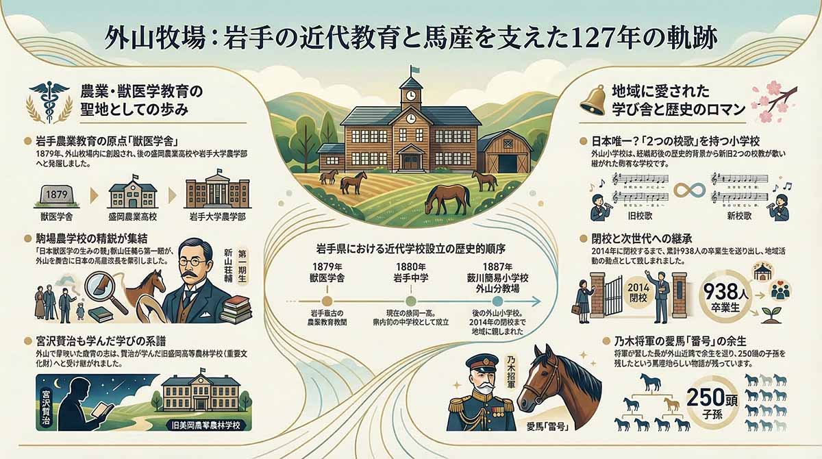 外山牧場と教育 図解