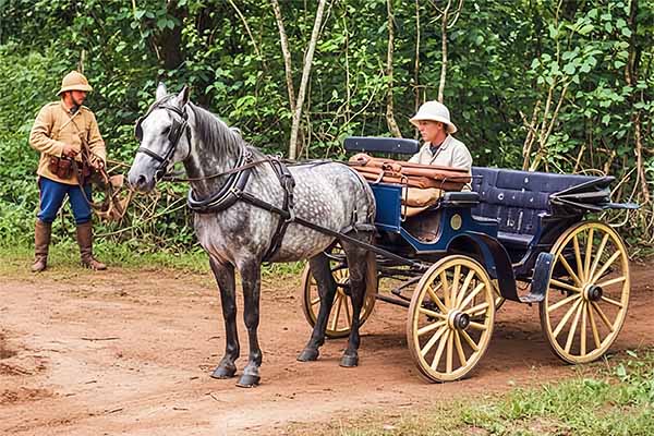 大志田山頂より外山に向かう乗馬車