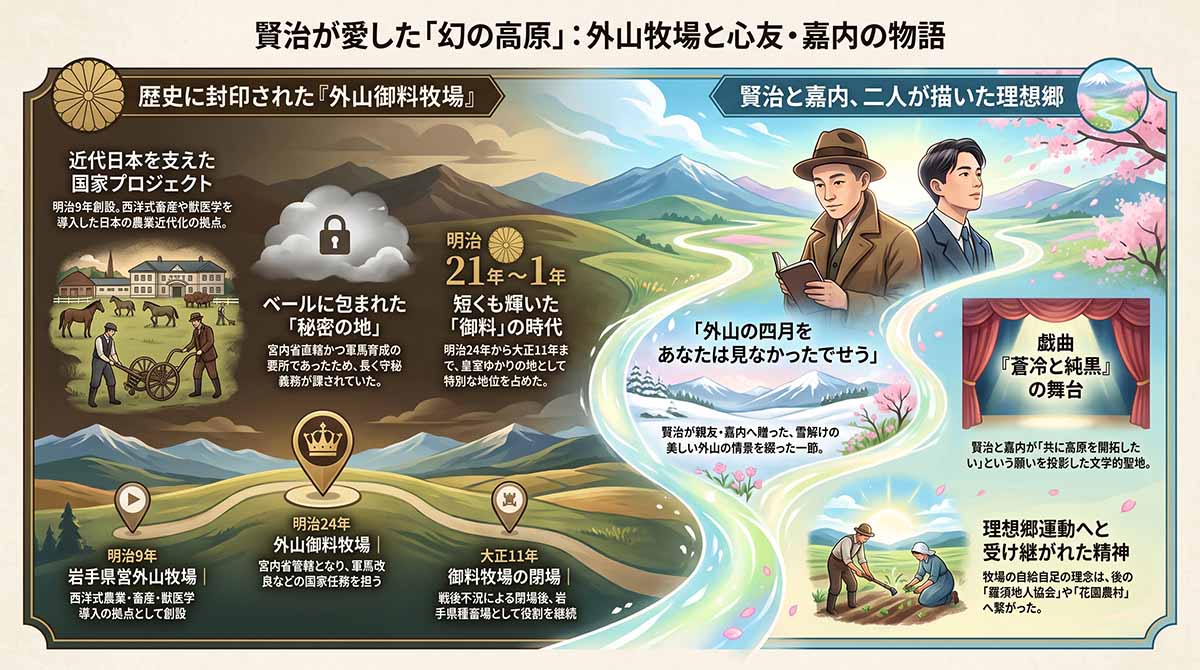 宮沢賢治と外山牧場　インフォグラフィック